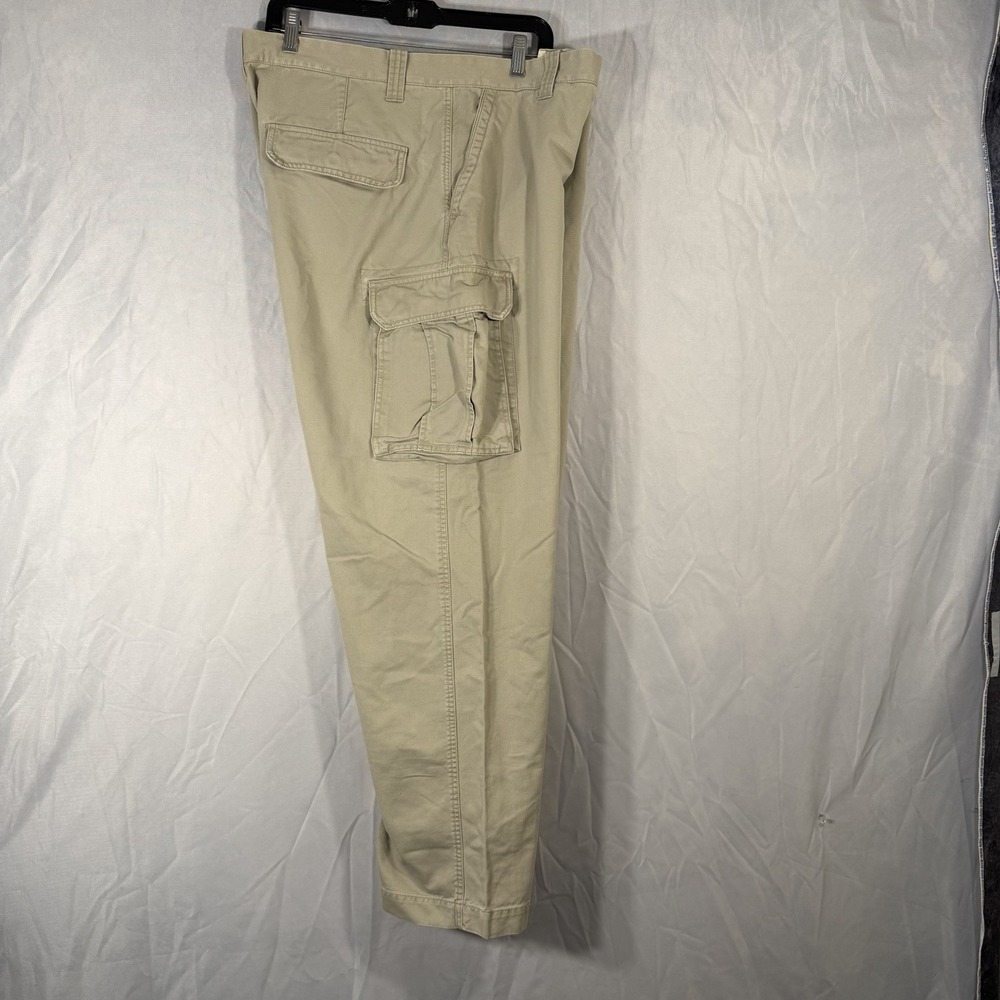 Men's Beige Cargo Carpenter Pants Size 40x32 Multi Pocket‎ Flap Pockets Work